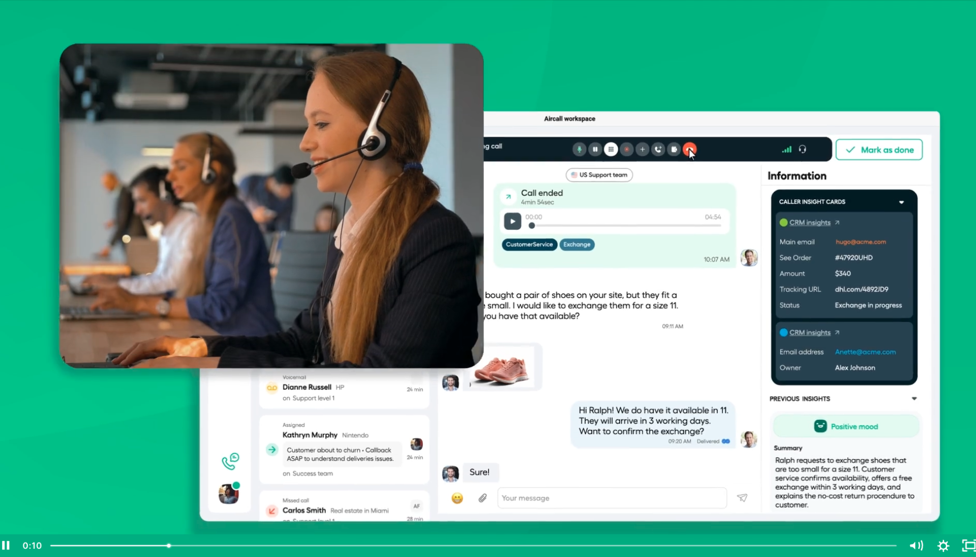 Aircall onboarding and dashboard setup flow