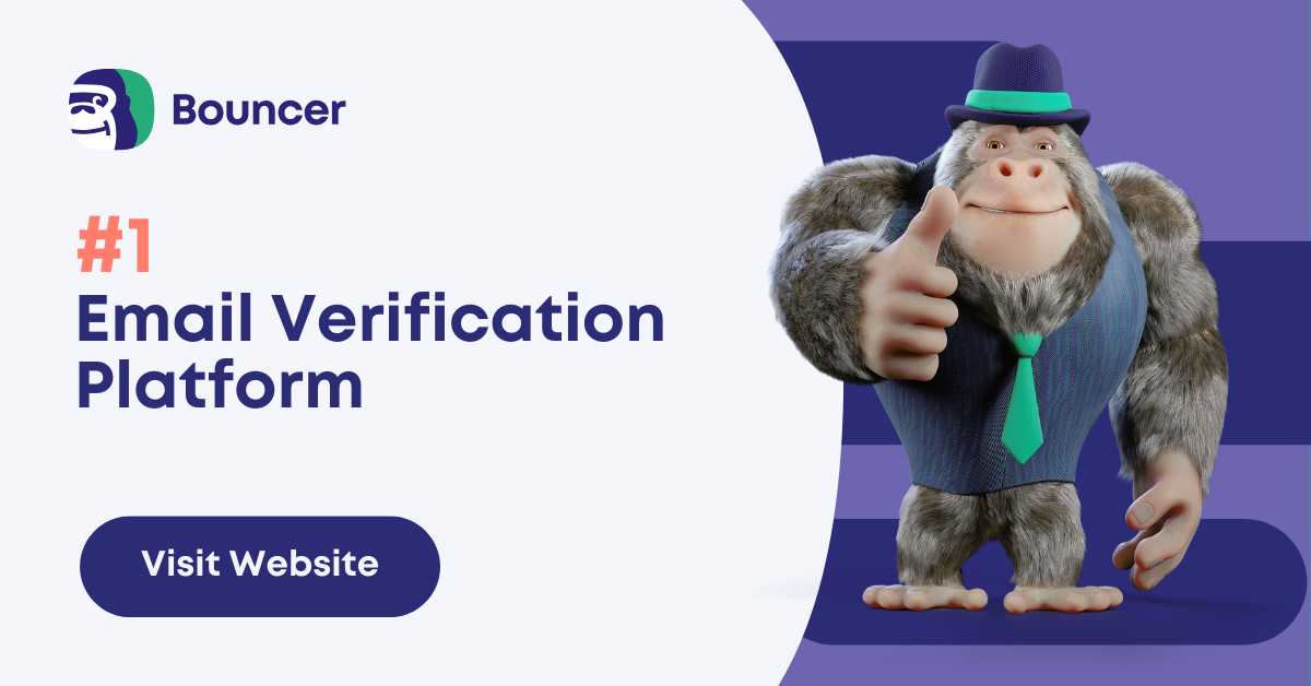 Bouncer dashboard with bulk verification results and deliverability signals