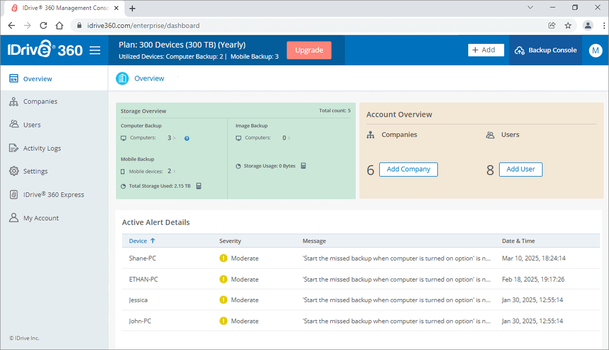 IDrive pricing ladder and top feature ranking for backup buyers