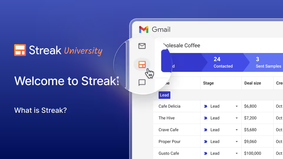 Streak automation and workflow setup inside Gmail