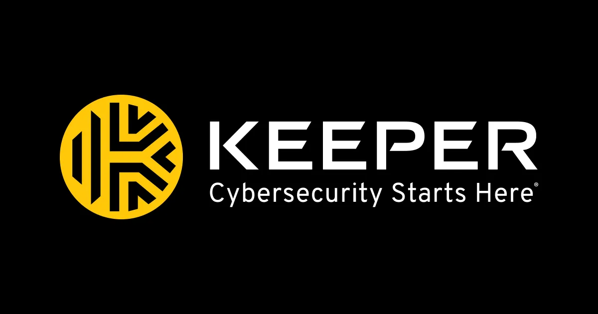 Keeper Security home hero and branding screenshot