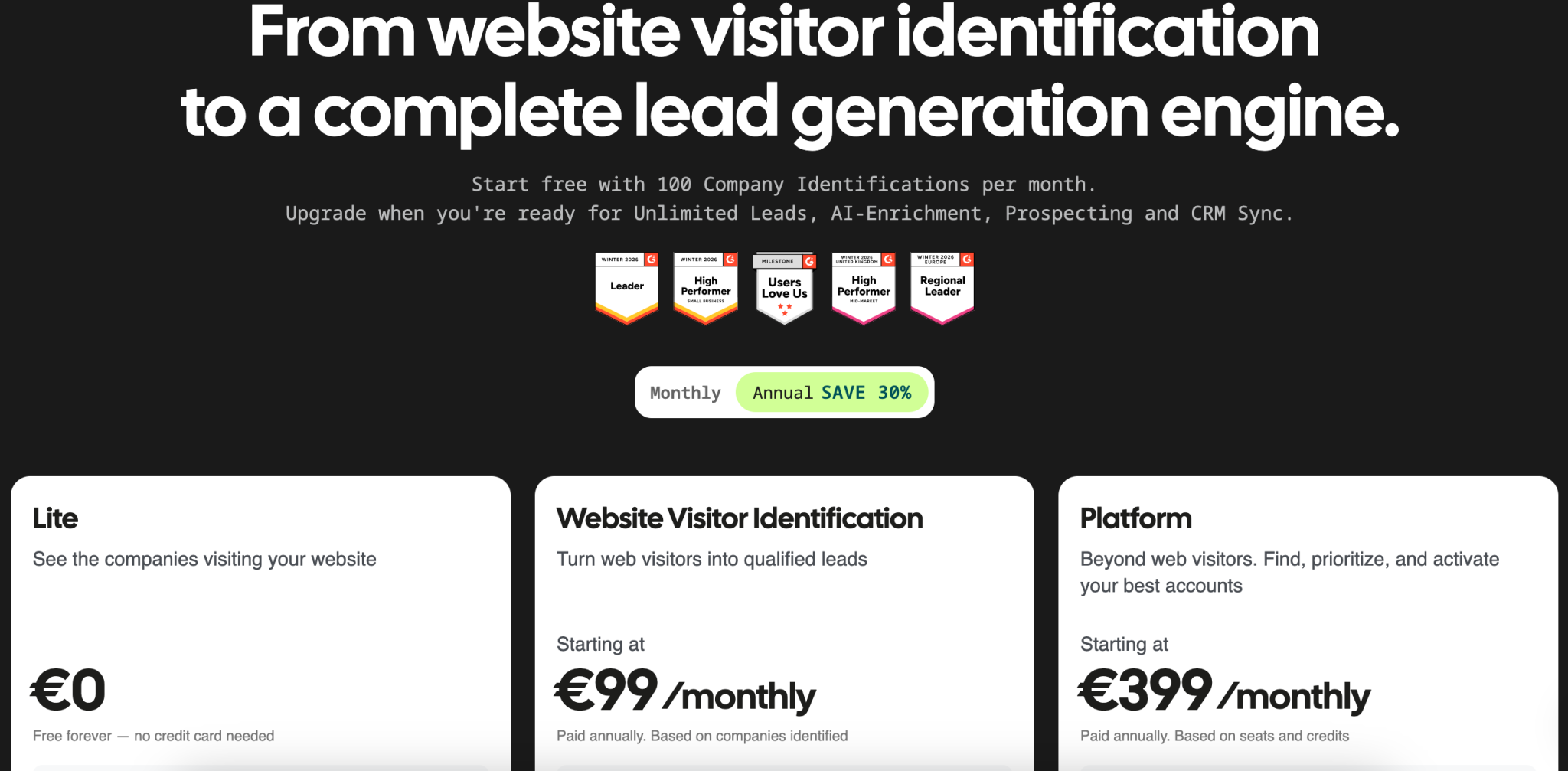 Leadfeeder Pricing 2026 - Stack99