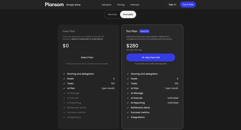Plansom Pricing: What $28 Actually Unlocks