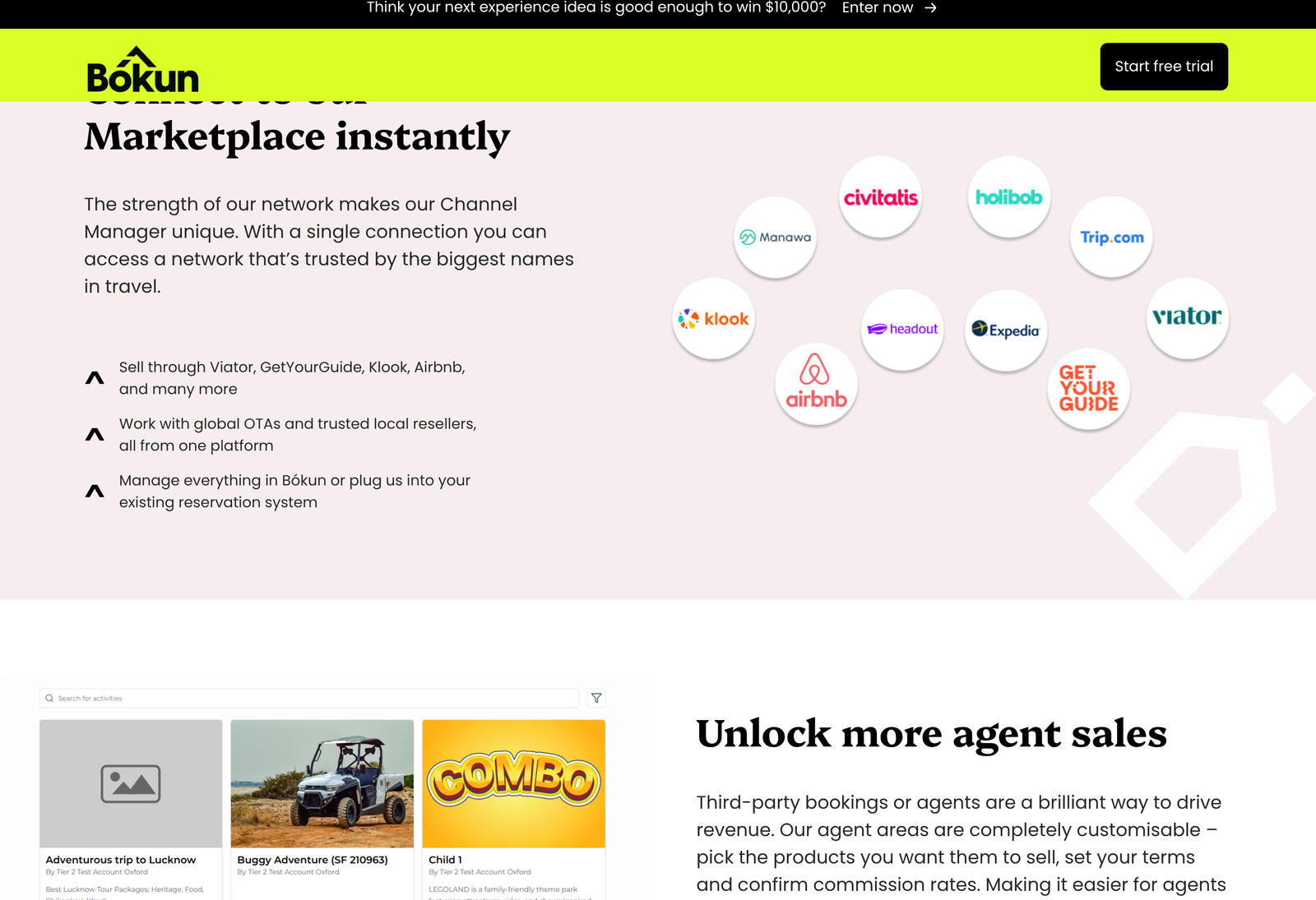 Bokun Channel Manager page describing reseller connections