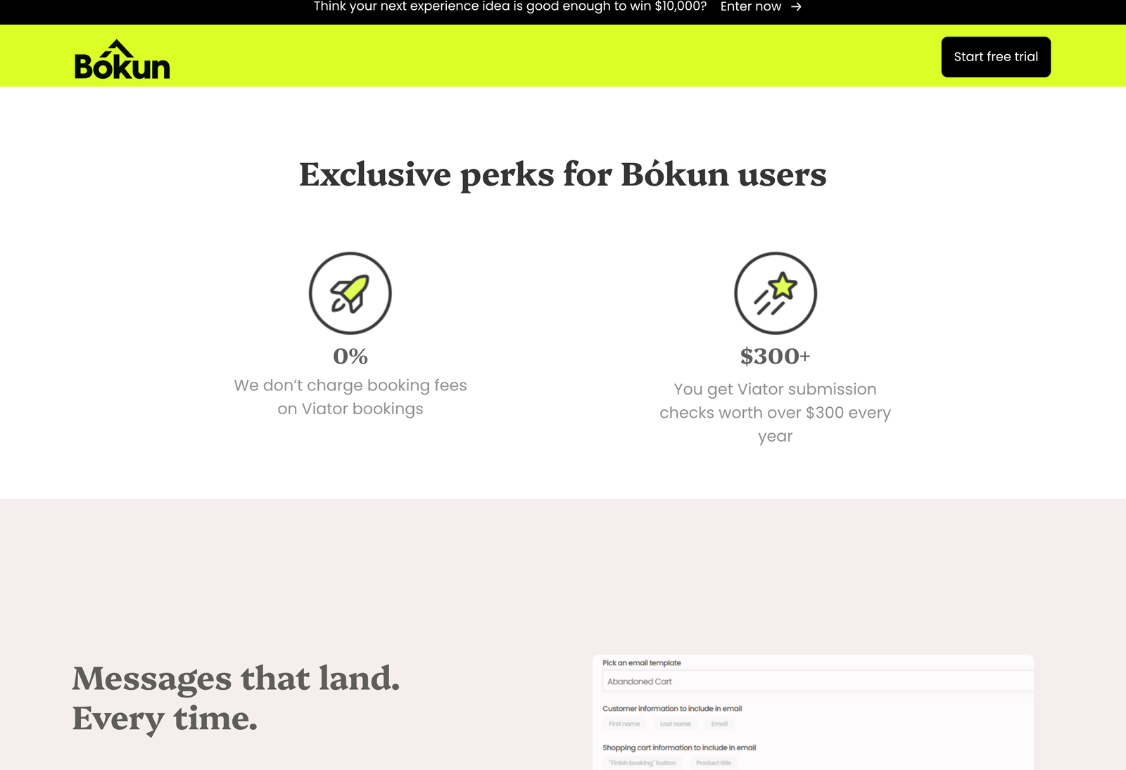 Bókun Viator integration page showing zero Bókun booking fees on Viator bookings